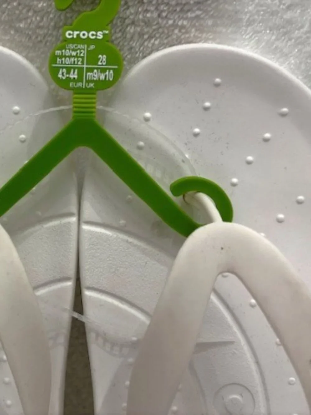 Crocs white 'flip flops' NWT Men's Size 10